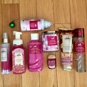 Bath & Body Works Milk Bar Raspberry Holiday Pink 8Pc curated Set